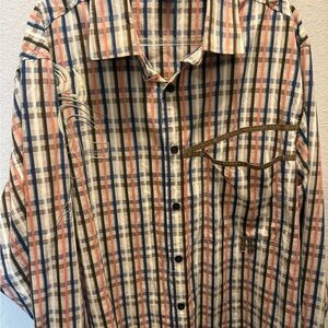 Vintage Marithe Francois Girbaud Multicolor Plaid Button Down Shirt size XL
